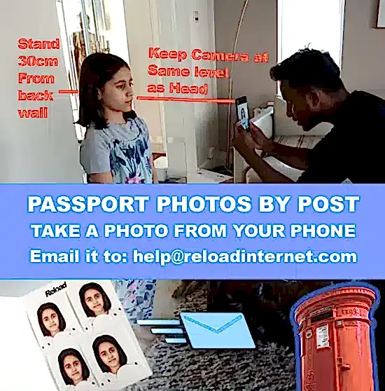 Online Passport photo by post